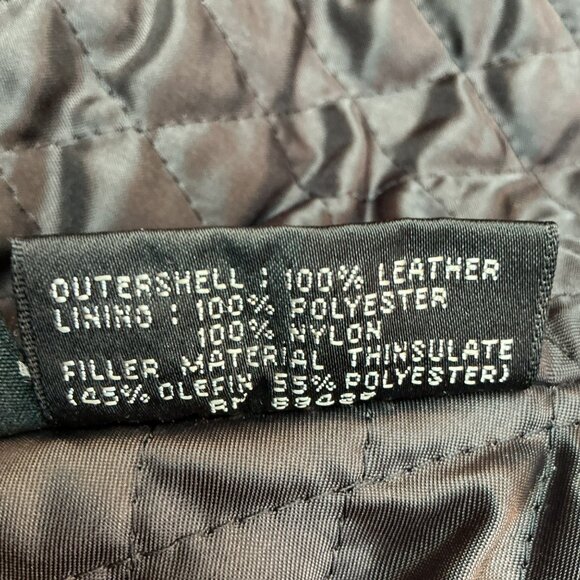 Wilsons Leather Moto Full Zip Leather Jacket Womens Medium Black With Quilted Th - Picture 15 of 16